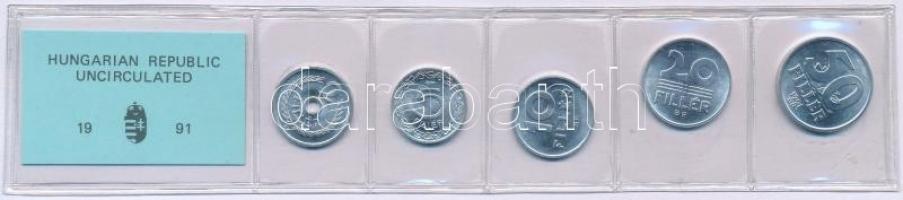 1991. 2f-50f (5xklf) érmés forgalmi sor fóliatokban T:1