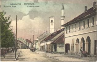 Banja Luka, Banjaluka; Kaiserstrasse / street view, mosque, shop