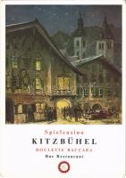 Kitzbühel (Tirol), Spielcasino Kitzbühel, Roulette Baccara Bar Restaurant / casino advertising card, automobile s: Prof. H. Kosel (EK)