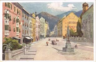 1936 Kufstein (Tirol), Unterer Stadtplatz mit Rathaus / street view, hotel, town hall s: L. Scheiring (EK)