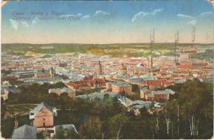 1915 Lviv, Lwów, Lemberg; Widok z Kopca / Aussicht vom Hügel / general view + K.u.K. Mobile Automobilwerkstätte Nr. 22. (EK)