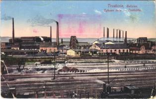 1915 Trzebinia (Galizien), Cykowa huta / Zinkhütte / zinc smelter, factory, industrial railway, locomotive, train. B.K.Sch.W. Nr. 183/3. + K.u.K. Bahnhofkommando Trzebinia N.-Bahnhof (EB)
