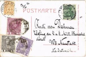 1914 Myslowice, Myslowitz; Gruss aus Slupna an der Dreikaiserreichsecke bei Myslowitz O.-S. Gasthaus...