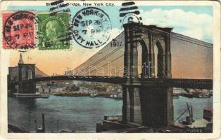 1927 New York, Brooklyn Bridge. TCV card (EK)