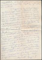 1971 Gyergyai Albert (1893-1981) író, irodalomtörténész saját kézzel írt levele Szekeres György (191...