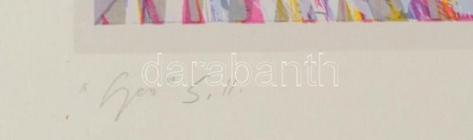 Hajdú László (1938-): "Geo", S. II, 1992. Szitanyomat, papír, jelzett. Művészpéldány E.A. ...