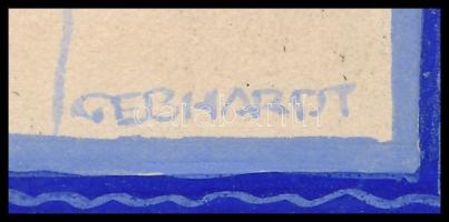 cca 1930 Gönczi-Gebhardt Tibor (1902-1994): Március, naptárterv, vegyes technika, papír, jelzett, 21...