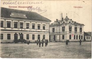 1912 Szepsi, Abaújszepsi, Moldava nad Bodvou; Városháza, Elemi iskola és óvoda. Persanszky Endre kiadása / town hall, elementary school, kindergarten, nursery (EK)