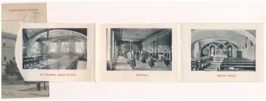 Szatmárnémeti, Satu Mare;  Irgalmasnénék Anyaháza. leporello belső nézetekkel / nunnery, leporello w...