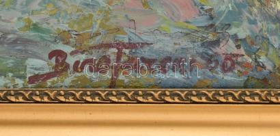 Biró Ferenc (1921-2001): Virágcsendélet. Olaj, vászon, jelzett. Hátoldalán töredékes Műcsarnok kiáll...