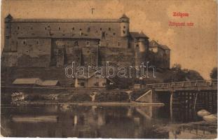 1908 Zólyom, Zvolen; vár, híd. Zólyom és Vidéke kiadása 114. / Zvolensky hrad / castle, bridge (gyűrődés / crease)