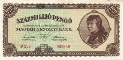 1946. 100.000.000P (3x) egymásutáni sorszámmal T:II+ Csak egyszer hajtva!