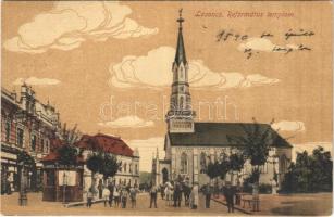 Losonc, Lucenec; Református templom, utca / Calvinist church, street