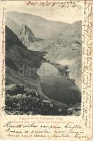 1905 Tátra, Magas Tátra, Vysoké Tatry; Fagyott-tó és Poduplaszki-völgy. Franz Pietschmann No. 545. / Gefrorner See und Blick ins Poduplaski-Tal / Bielovodská dolina / valley, lake (EK)