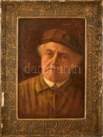Lunyák Ottó (?-?): Önarckép. Olaj, vászon. Jelzett. Dekoratív, sérült fa keretben. 49,5x33,5 cm