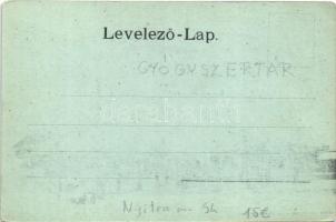 Érsekújvár, Nové Zámky; Kossuth Lajos tér, templom, gyógyszertár, Conlegner J. és fia üzlete és sajá...