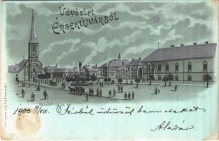 1900 Érsekújvár, Nové Zámky; Kossuth Lajos tér. Conlegner J. és fia 1115. / square. litho (EK)