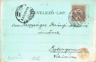 1900 Érsekújvár, Nové Zámky; Kossuth Lajos tér. Conlegner J. és fia 1115. / square. litho (EK)