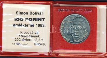 1983. 100Ft "Simon Bolivár" T:BU Eredeti tokban, tanúsítvánnyal!