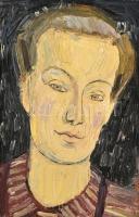 Vinkler László (1912-1980): Felesége arcképe. Olaj, karton, jelzés nélkül. Proveniencia: a művész hagyatéka. Fa keretben, 36×23 cm