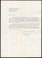 1963-1964 Justus Pál (1905-1965) költő, a Corvina Könyvkiadó szerkesztőjének saját kezű gratuláló so...