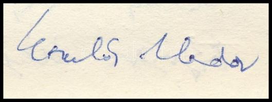 1973 Palotai Erzsi (1907-1988) író gépelt részvétnyilvánító sorai, aláírásával és férje Komlós Aladá...