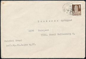 1973 Palotai Erzsi (1907-1988) író gépelt részvétnyilvánító sorai, aláírásával és férje Komlós Aladá...