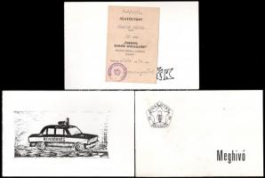 1975-1980 Rendőrségi üdvözlőkártyák és meghívók, 3 db