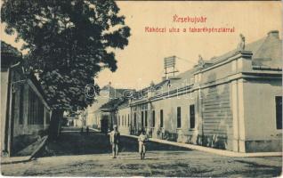 1909 Érsekújvár, Nové Zámky; Rákóczi utca, Takarékpénztár, üzlet. W. L. Bp. 444. / street view, savings bank, shop (EK)