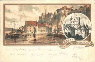 1900 Meersburg / castle. Künstler-Postkarte No. 26. J. Velten litho s: K. Mutter (EB)