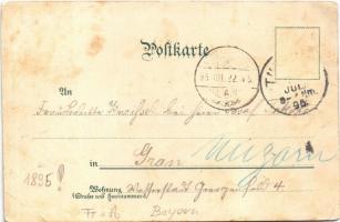 1895 (Vorläufer) Starnberg, Ruderclubhaus. Frz. X. Gegenfurtner Art Nouveau, floral, litho (EB)