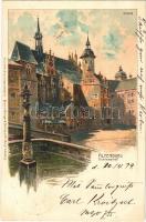 1899 (Vorläufer) Altenburg, Schlosshof / castle courtyard. Künstler-Ansichtspostkarte Bruno Bürger & Ottillie No. 2079. Art Nouveau, litho