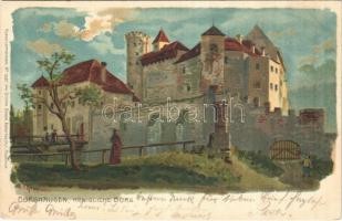 1899 (Vorläufer) Burghausen, Königliche Burg / castle. Ottmar Zieher No. 1532. litho s: P. Kraemer