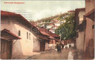 1915 Sarajevo, Bosnische Strassenbild / Bosnian street + M. Kir. székesfehérvári17/I. népf. hadtáp zászlóalj 2. szakasz (EK)