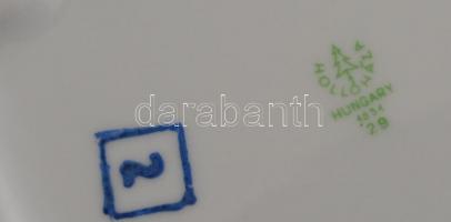 Hollóházi porcelán fedeles díszváza és hamutál. Matricás, jelzett, hibátlan. 15x15 cm, m: 15 cm