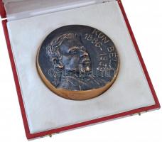 Boros Tibor (1945-) DN "Kun Béla 1886-1939" egyoldalas, öntött Br plakett, eredeti tokban ...