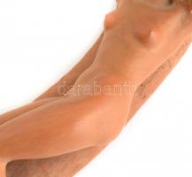 Gondos József (1909-1987): Fekvő akt. Terrakotta, jelzett, h:32 cm