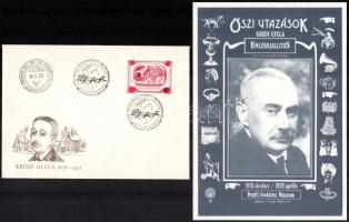 6 db Krúdy Gyulával (1878-1933) kapcsolatos nyomtatvány, boríték, stb