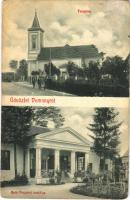 1909 Domony, templom, Both Menyhért kastélya (kopott sarkak / worn corners)