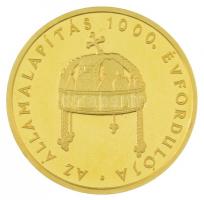 1999. 20.000Ft Au "Államalapítás 1000. évfordulója" kapszulában (7,01g/0.986) T:PP
Hungar...