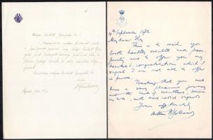1918-1932 7 db címeres levélpapírra írt levél