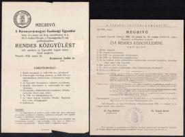 1930-1983 6 db vegyes meghívó (Baranyavármegyei Gazdasági Egyesület, Szegedi Ügyvédi Kamara, stb.)
