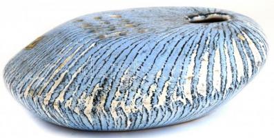 Iparművészetis kerámia ikebana, jelzett, lepattanással, 25x23 cm