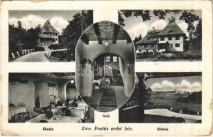 1934 Zirc, Postás erdei ház, hall, ebédlő, kilátás, belső (EK)