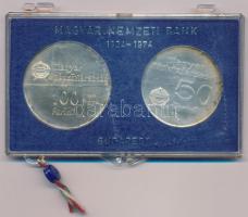 1974. 50Ft Ag "50 éves az MNB" + 100Ft Ag "50 éves az MNB" eredeti, plombált &qu...