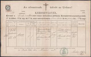 1864-1885 10 db halotti, házassági anyakönyvi kivonat, keresztlevél