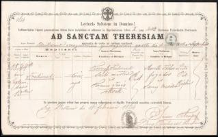 1864-1885 10 db halotti, házassági anyakönyvi kivonat, keresztlevél