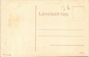 Esztergom, Kir. Járásbíróság, üzlet. W. L. 104.  (ragasztónyom / glue marks)