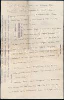 cca 1930 Móra Ferenc (1879-1934) író, újságíró, muzeológus saját kézzel írt levele Engel Vilmos (187...