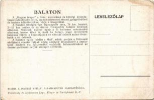 Balaton, Turisztikai reklám a hátoldalon. Kiadja a Magyar Királyi Államvasutak Igazgatósága s: Wágne...